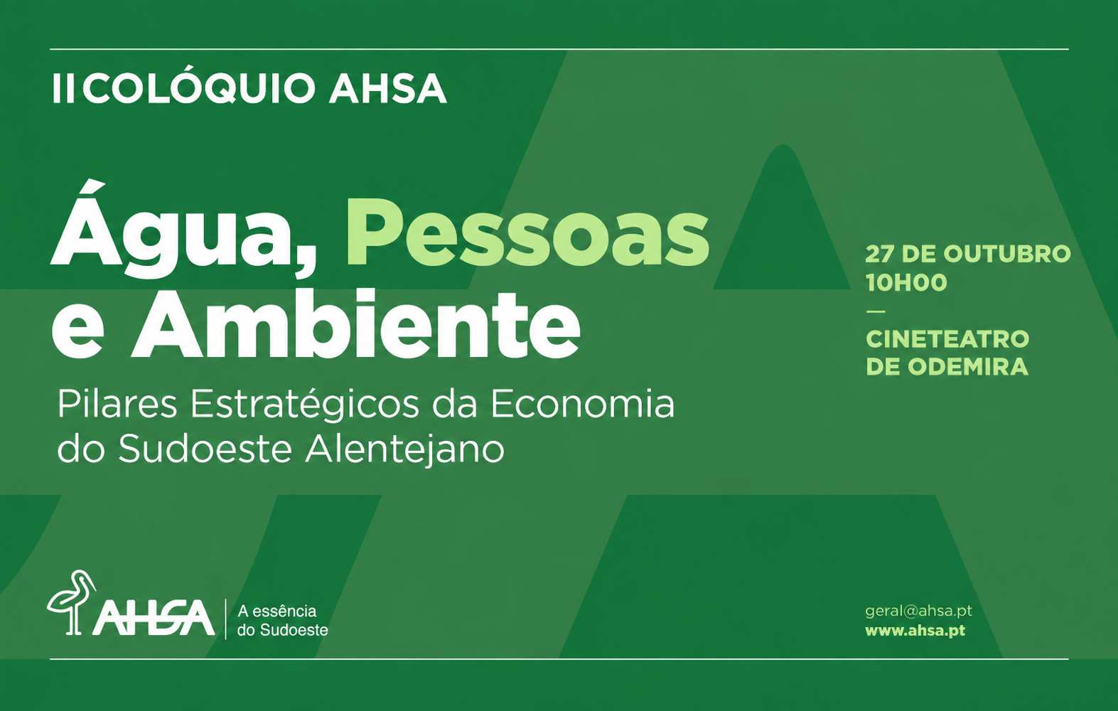 II Colóquio AHSA – Água, Pessoas e Ambiente